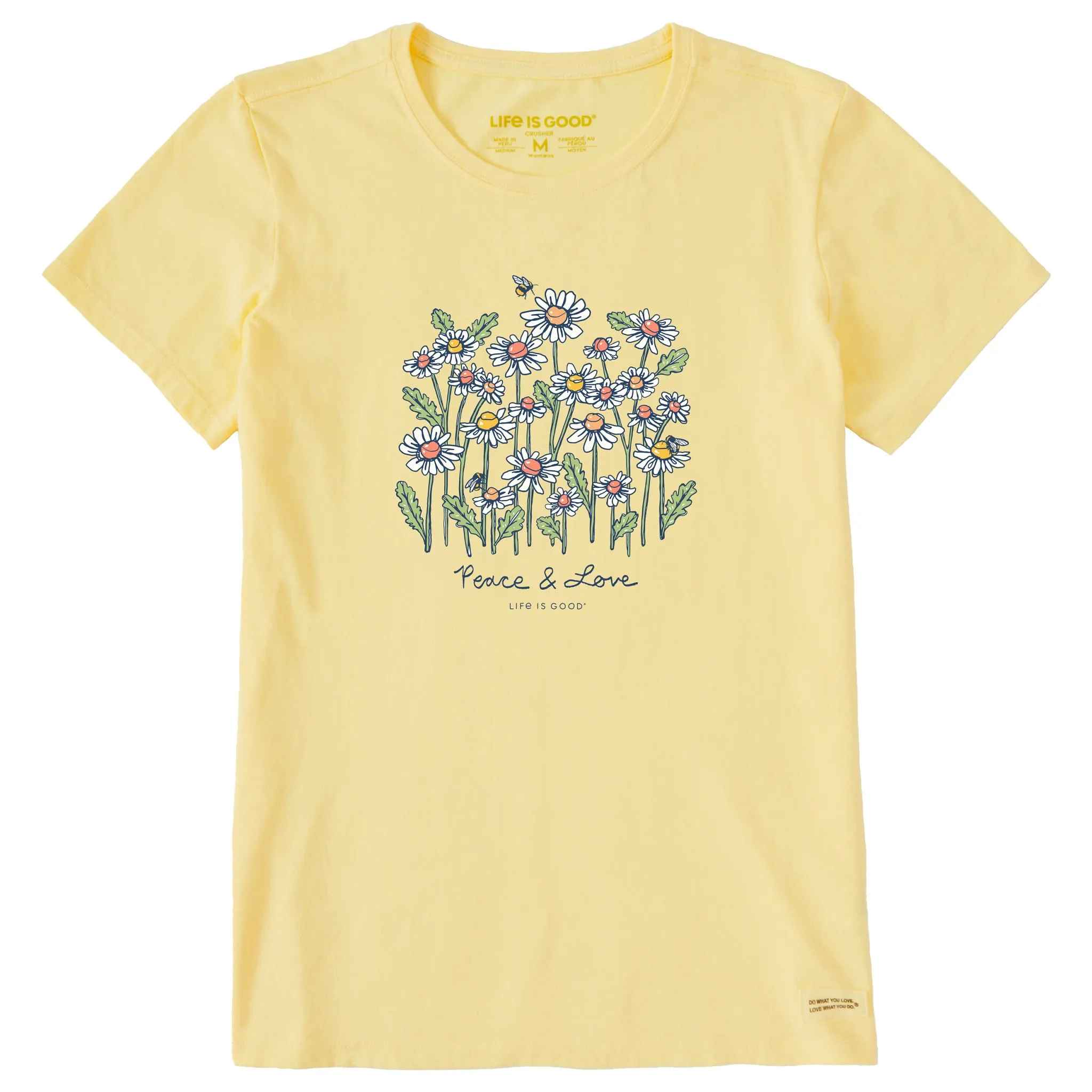 Women's Peace and Love Daisy Bee Short Sleeve Tee sold by Life is Good