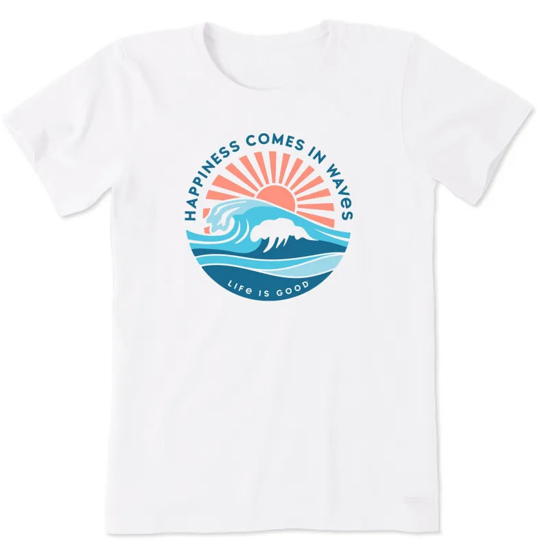 Women's Happy Waves Short Sleeve Crusher Tee sold by Life is Good