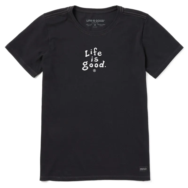Women's LIG Vintage Wordmark Stacked Short Sleeve Crusher Tee sold by Life is Good