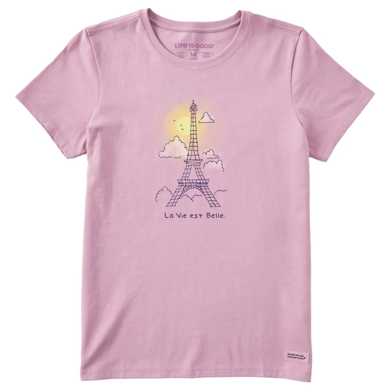 Women's La Vie Est Belle Eiffel Tower Short Sleeve Tee sold by Life is Good