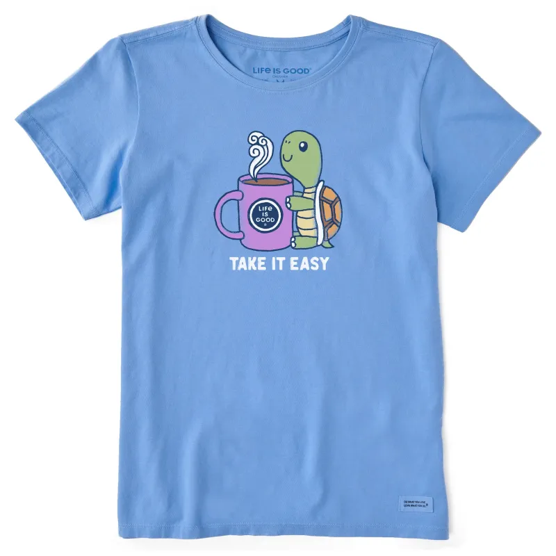 Women's Take it Easy Turtle w Coffee Short Sleeve Tee made by Life is Good