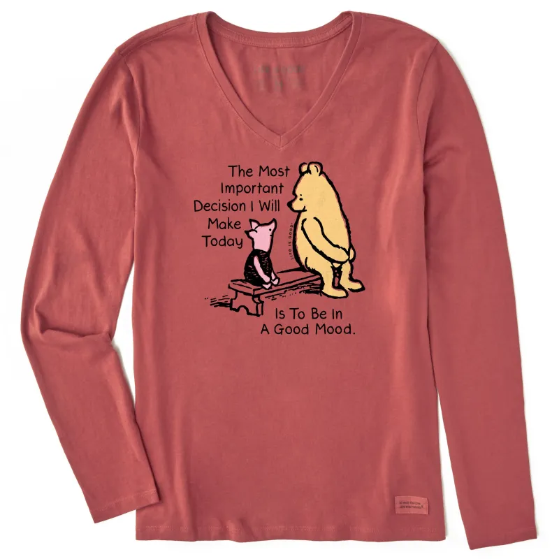 Women's Winnie & P Good Mood Long Sleeve Crusher Vee sold by Life is Good