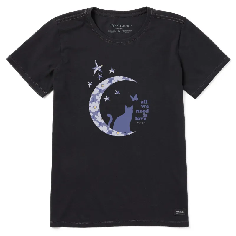 Women's Patterna Moon Cat Short Sleeve Tee sold by Life is Good