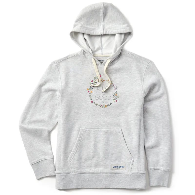 Women's Branded Stacked Floral Coin Simply True Fleece Hoodie sold by Life is Good
