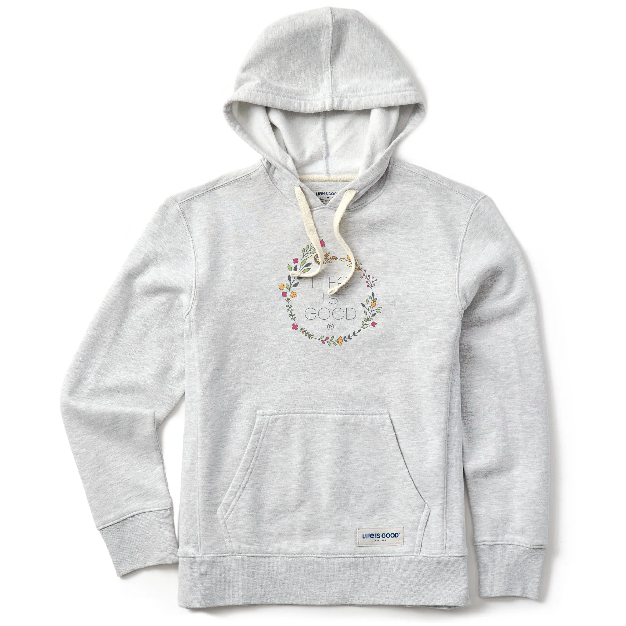 Women's Branded Stacked Floral Coin Simply True Fleece Hoodie sold by Life is Good