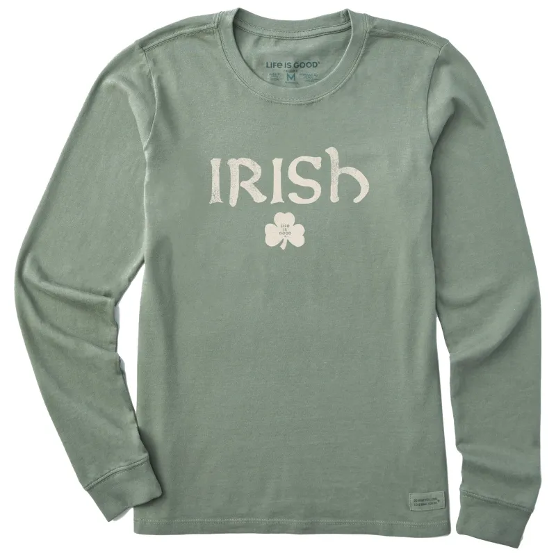 Women's Irish Clover 2 Long Sleeve Crusher Tee sold by Life is Good