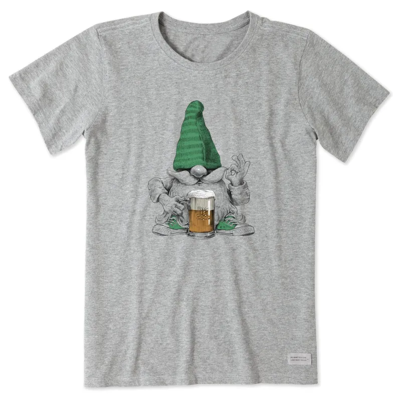 Women's Gnome w Beer Short Sleeve Tee sold by Life is Good