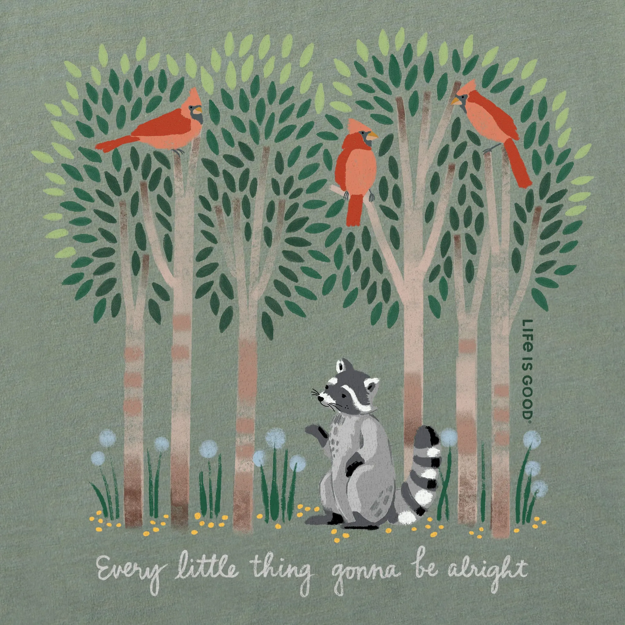 Women's Every Little Thing Racoon Short Sleeve Vee sold by Life is Good product image thumbnail 2