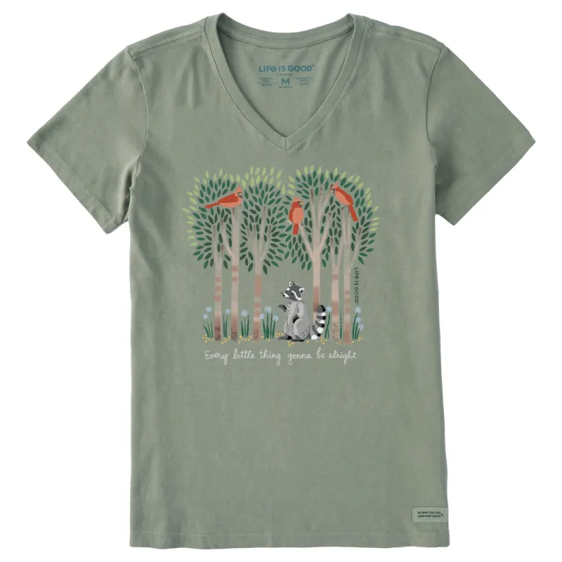 Women's Every Little Thing Racoon Short Sleeve Vee made by Life is Good
