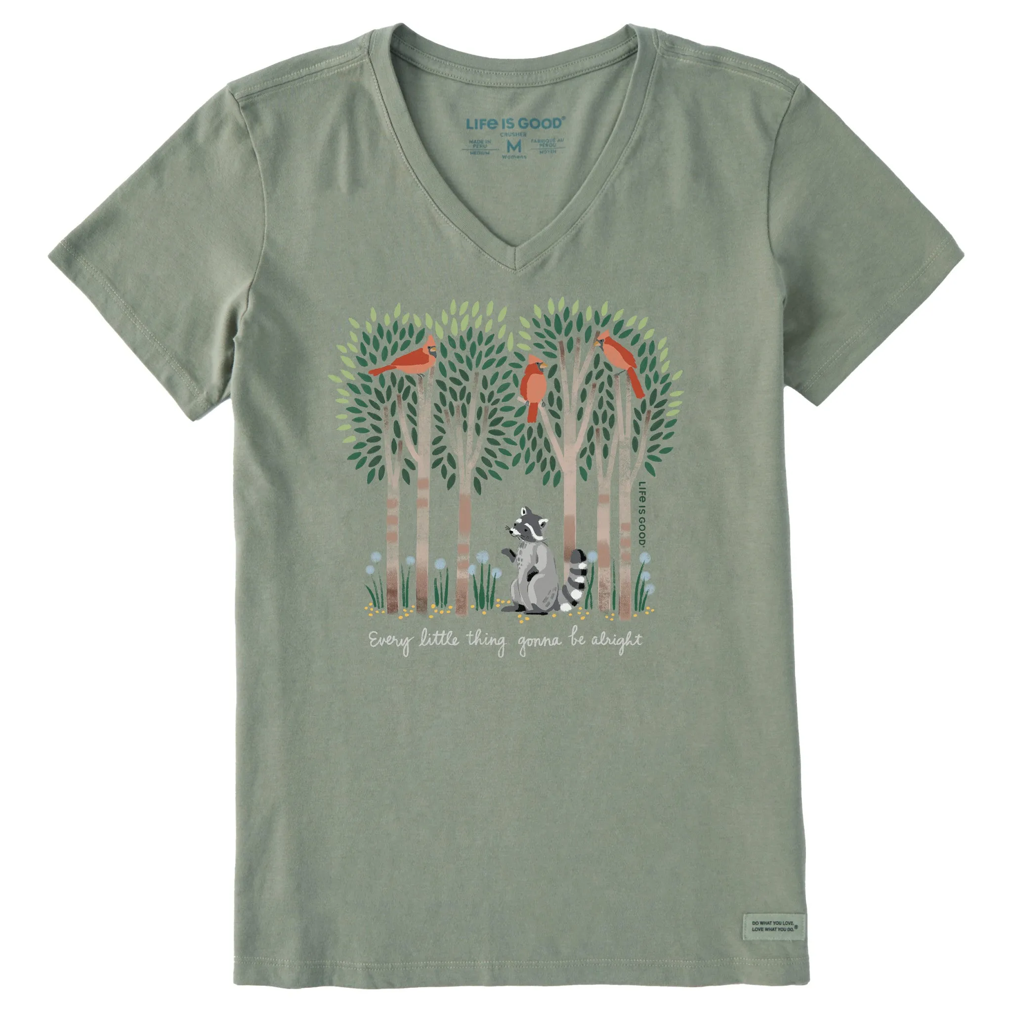 Women's Every Little Thing Racoon Short Sleeve Vee sold by Life is Good