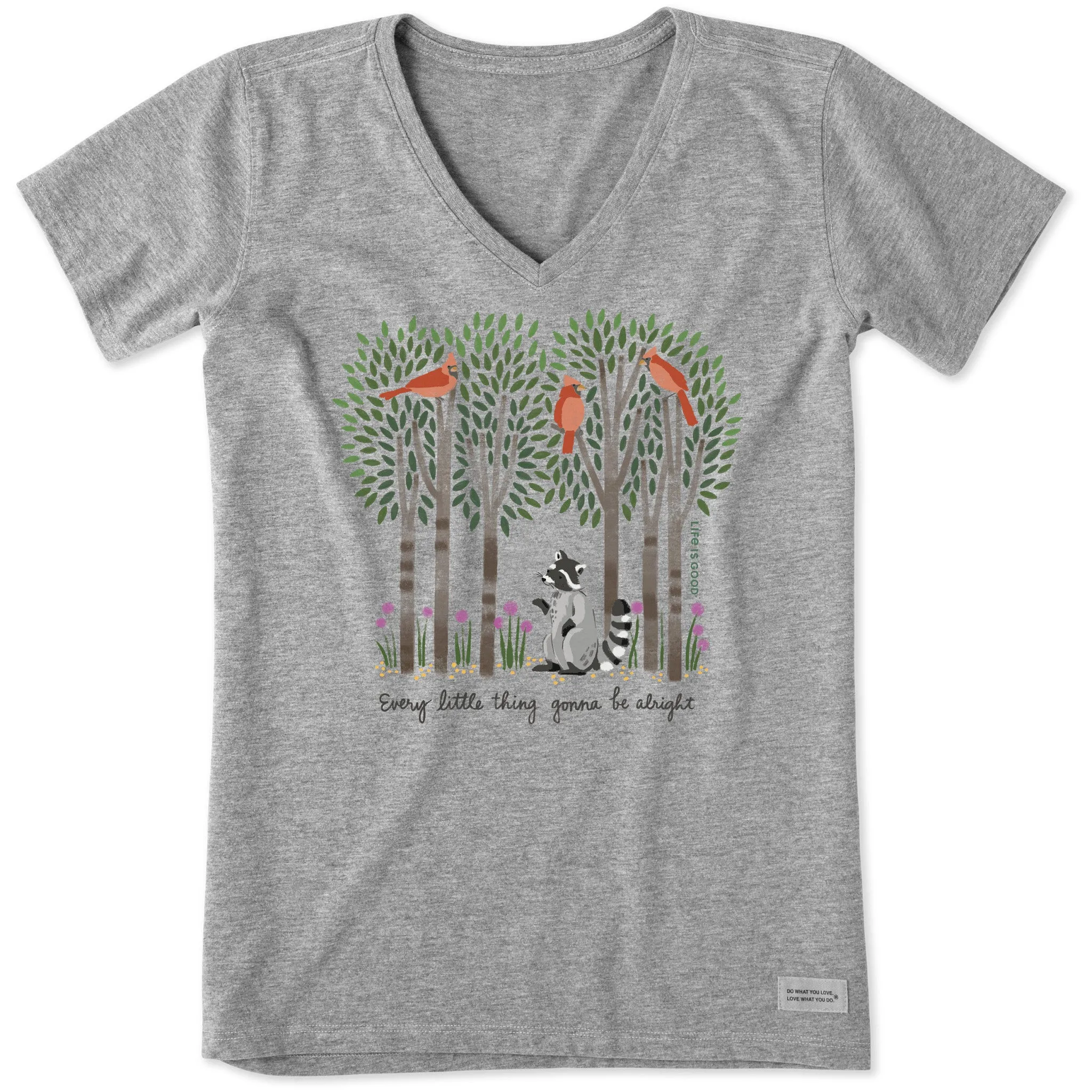 Women's Every Little Thing Racoon Short Sleeve Vee sold by Life is Good product image thumbnail 5