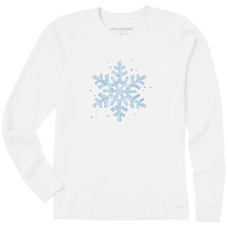 Women's Let It Snowflake Long Sleeve Crusher Tee sold by Life is Good