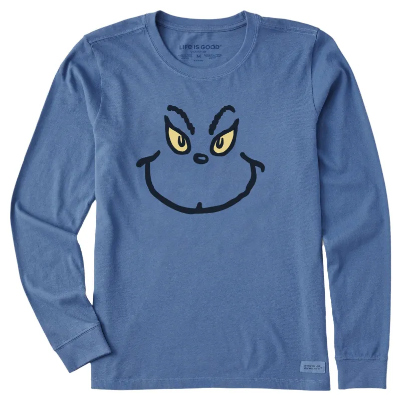 Women's Grinch Grin Long Sleeve Crusher Tee sold by Life is Good
