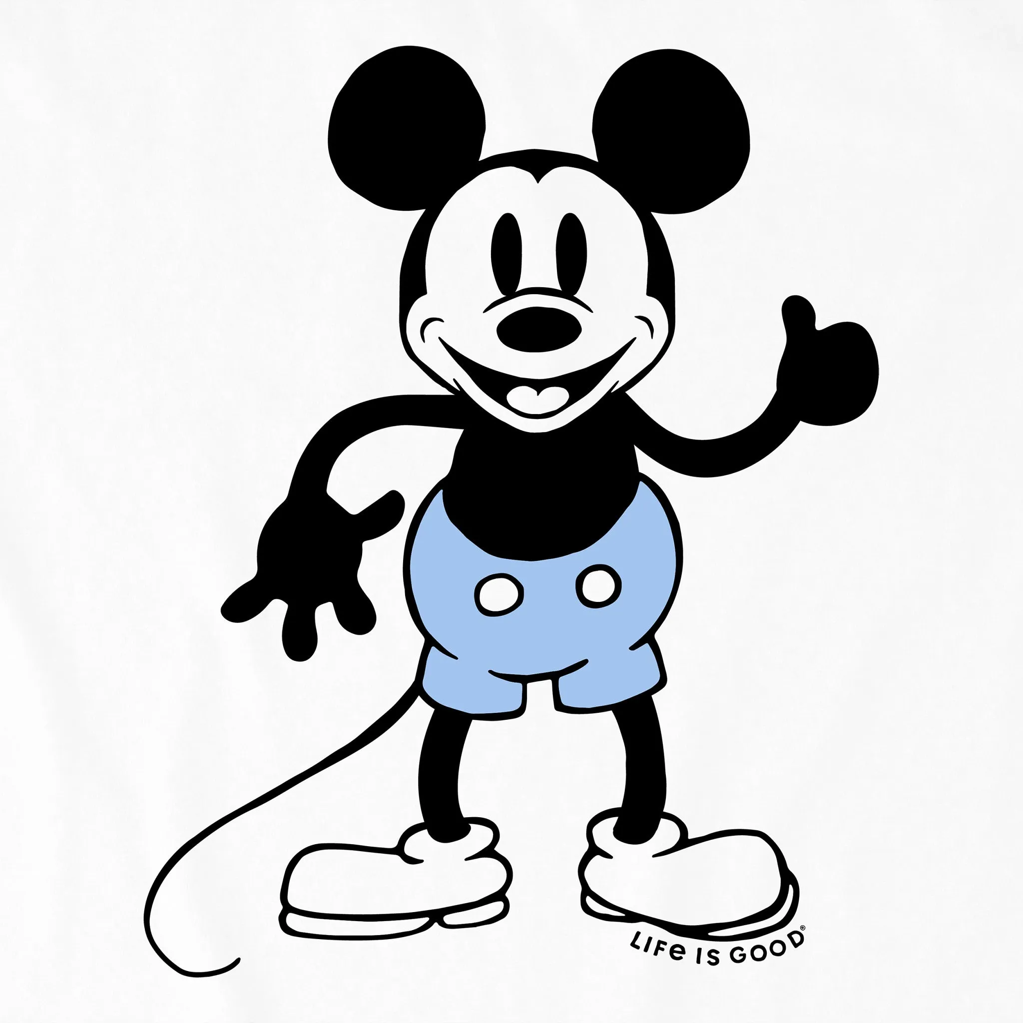 Women's Steamboat Willie Thumbs Up Short Sleeve Tee sold by Life is Good product image thumbnail 4