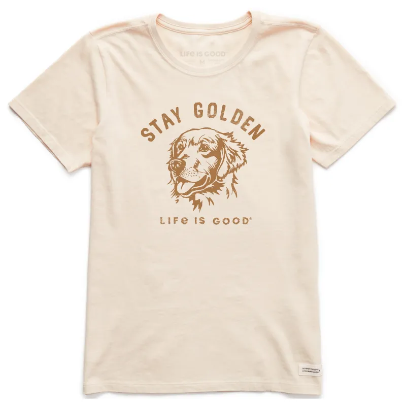 Women's Stay Golden Short Sleeve Crusher Tee sold by Life is Good