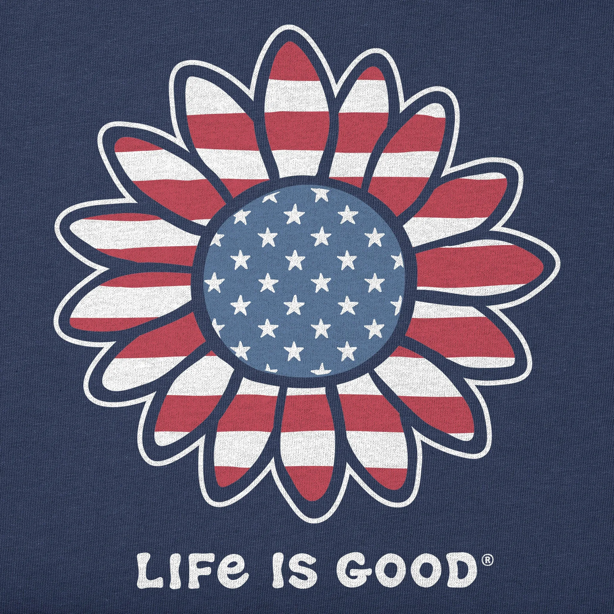 Women's Vintage Patriotic Sunflower Short Sleeve Vee sold by Life is Good product image thumbnail 2