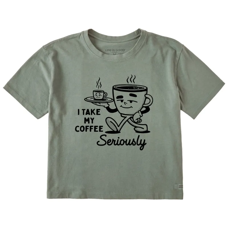 Women's Coffee Seriously Short Sleeve Crusher Boxy Tee sold by Life is Good