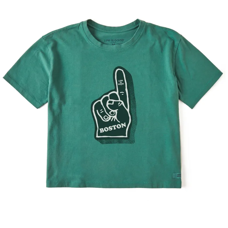 Women's Number One Boston Short Sleeve Crusher Boxy Tee sold by Life is Good