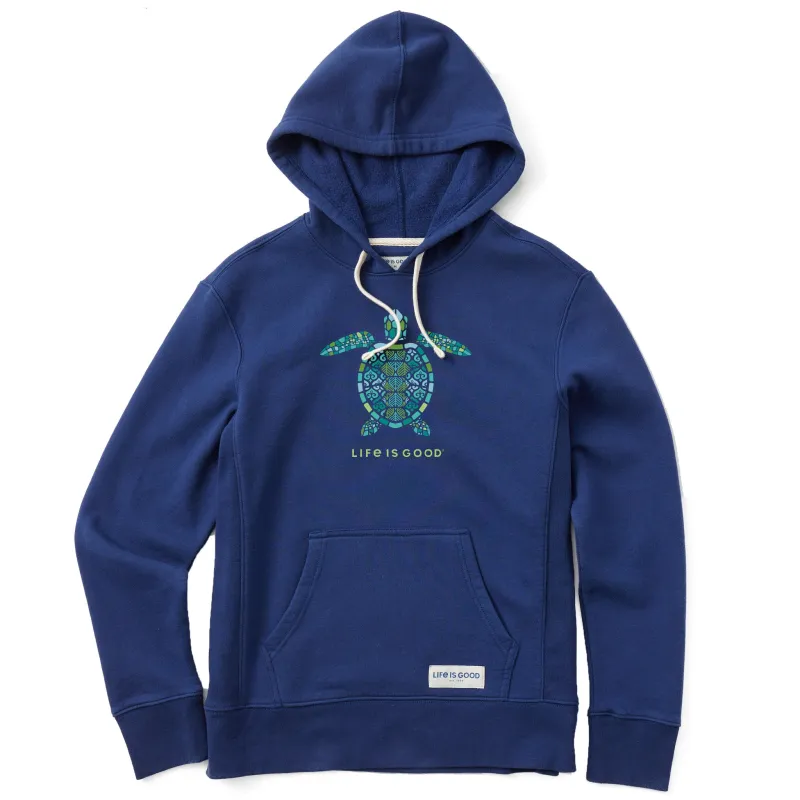 Women's Mandala Turtle Simply True Fleece Hoodie sold by Life is Good