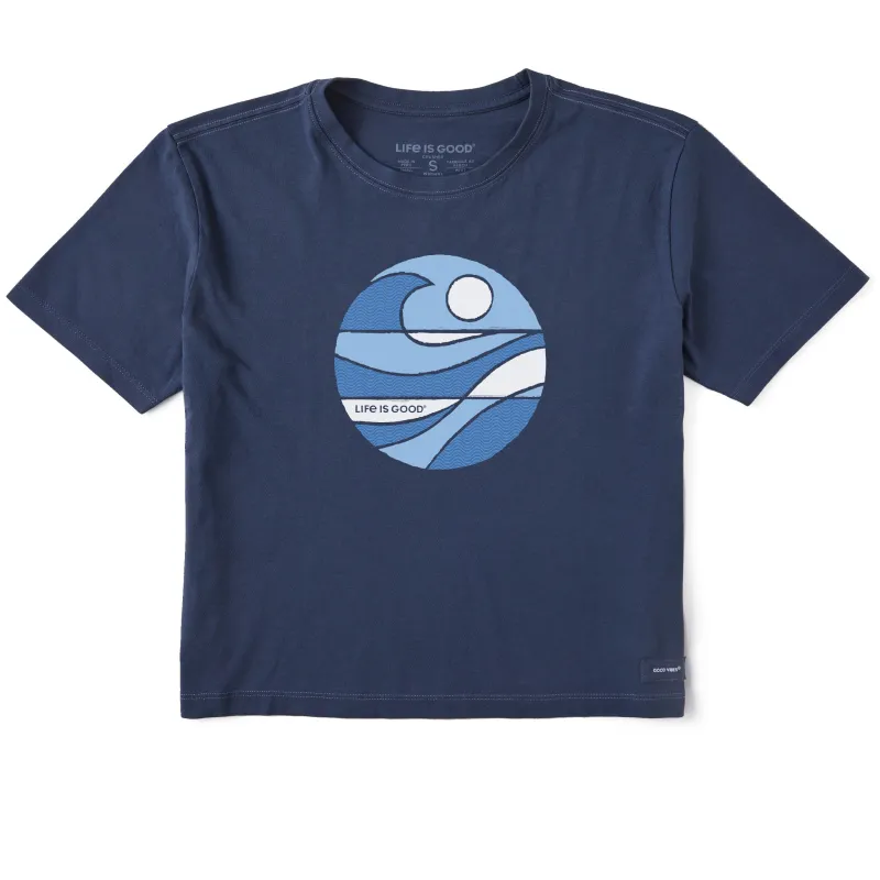 Women's Tidal Sunset Short Sleeve Crusher Boxy Tee sold by Life is Good