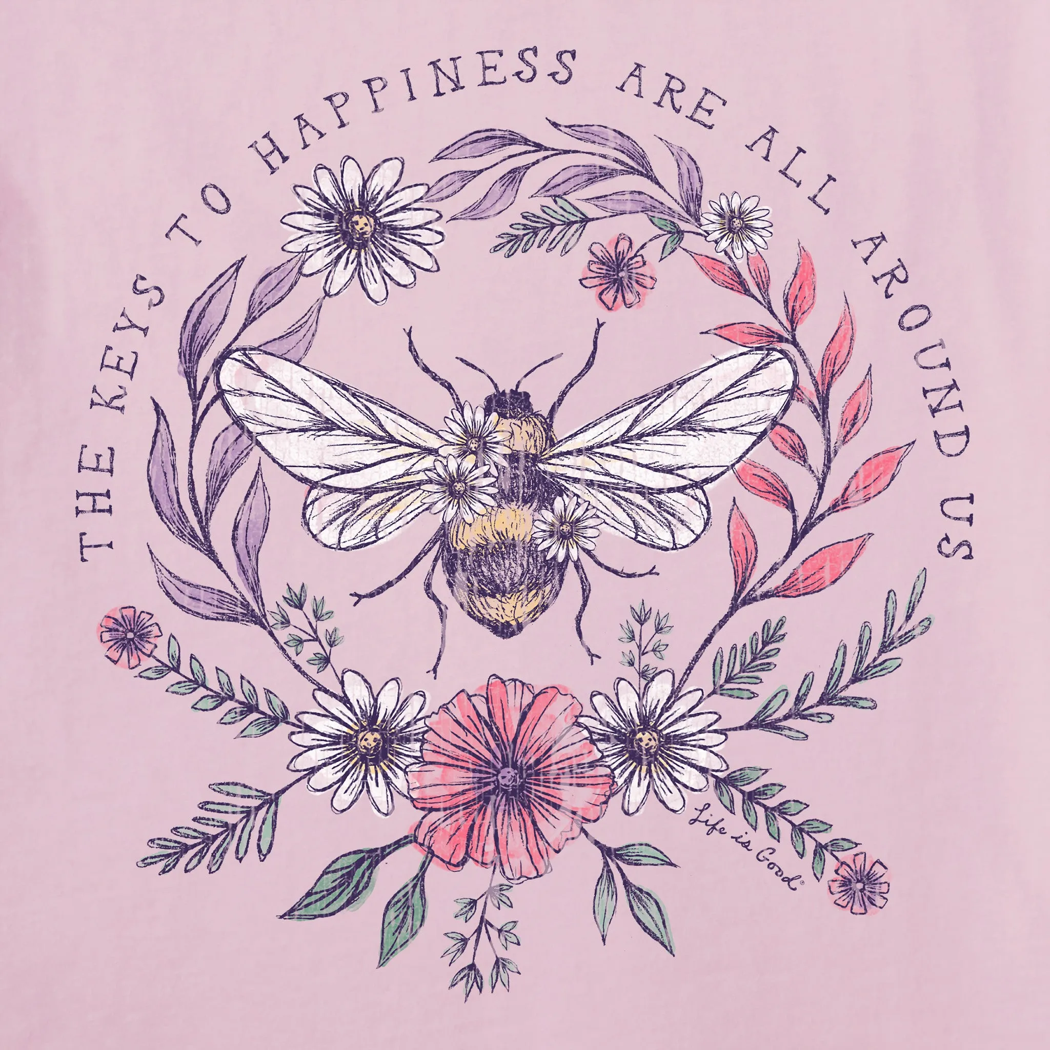 Women's Bee Happiness All Around Simply True Fleece Hoodie sold by Life is Good product image thumbnail 2