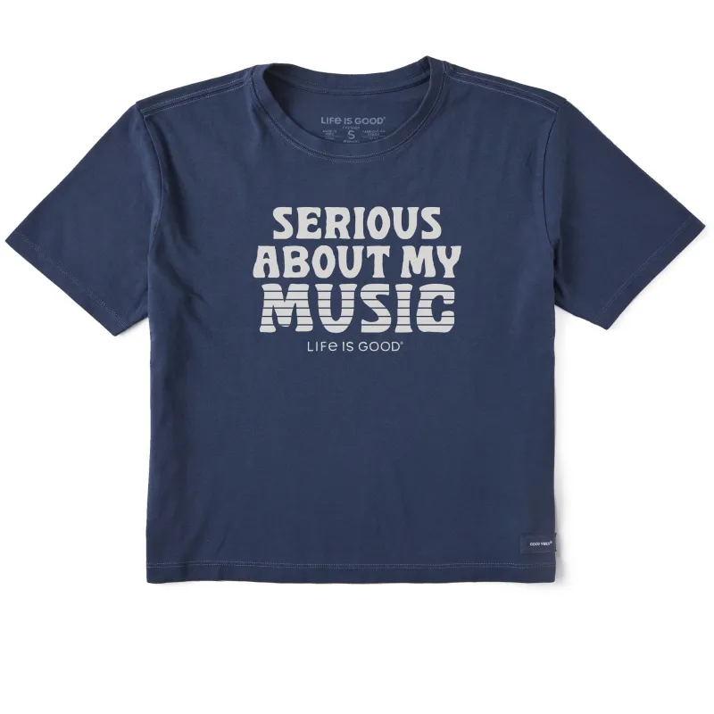Women's Serious About My Music Short Sleeve Crusher Boxy Tee sold by Life is Good