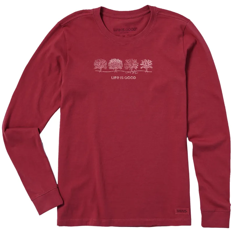 Women's Four Seasons Trees Long Sleeve Crusher Tee sold by Life is Good