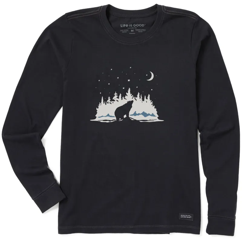 Women's Stargazing Bear Long Sleeve Crusher Tee sold by Life is Good