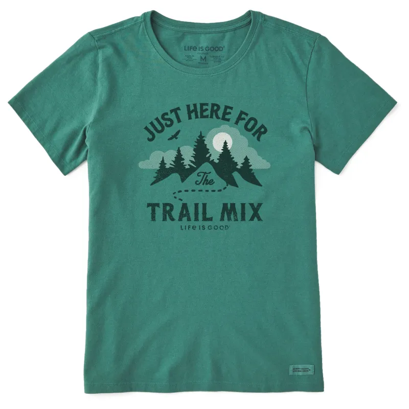 Women's just here for the Trail Mix Short Sleeve Crusher Tee sold by Life is Good