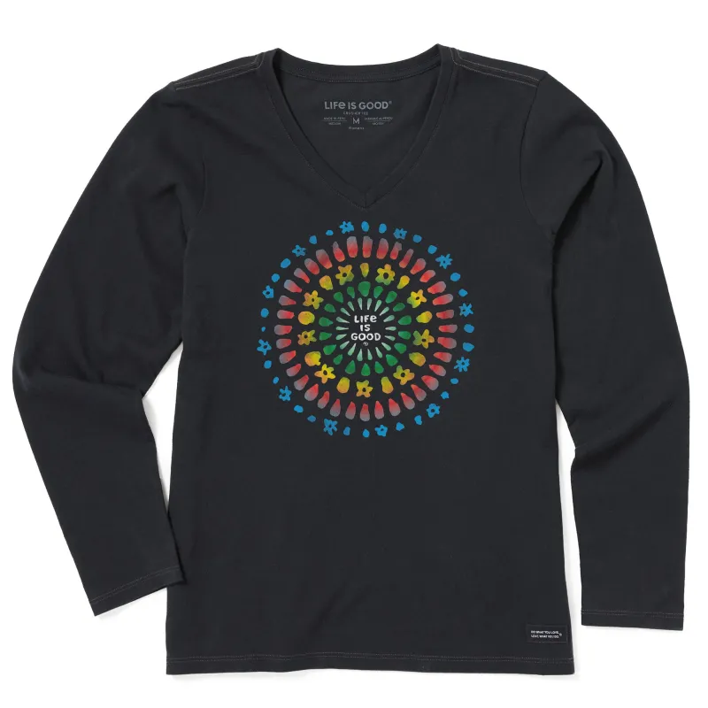 Women's Joy Explosion Vibes Long Sleeve Crusher Vee made by Life is Good