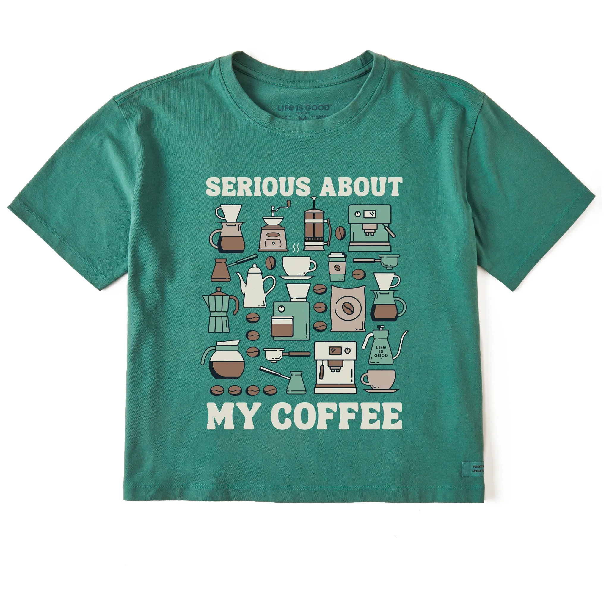 Women's Serious About My Coffee Short Sleeve Crusher Boxy Tee sold by Life is Good product image thumbnail 3