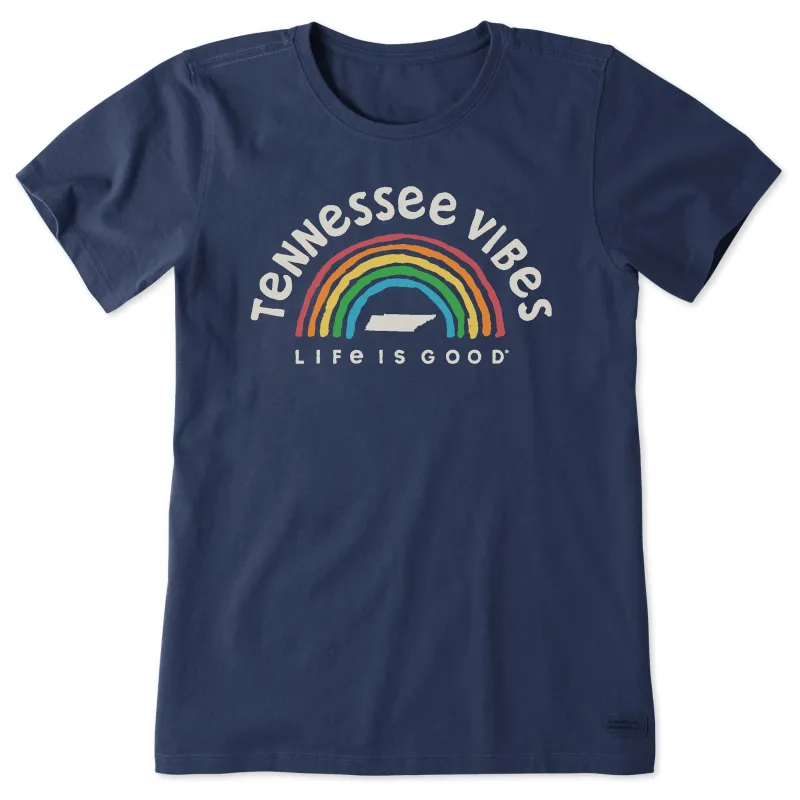 Women's Tennessee Rainbow Vibes Short Sleeve Crusher Tee sold by Life is Good