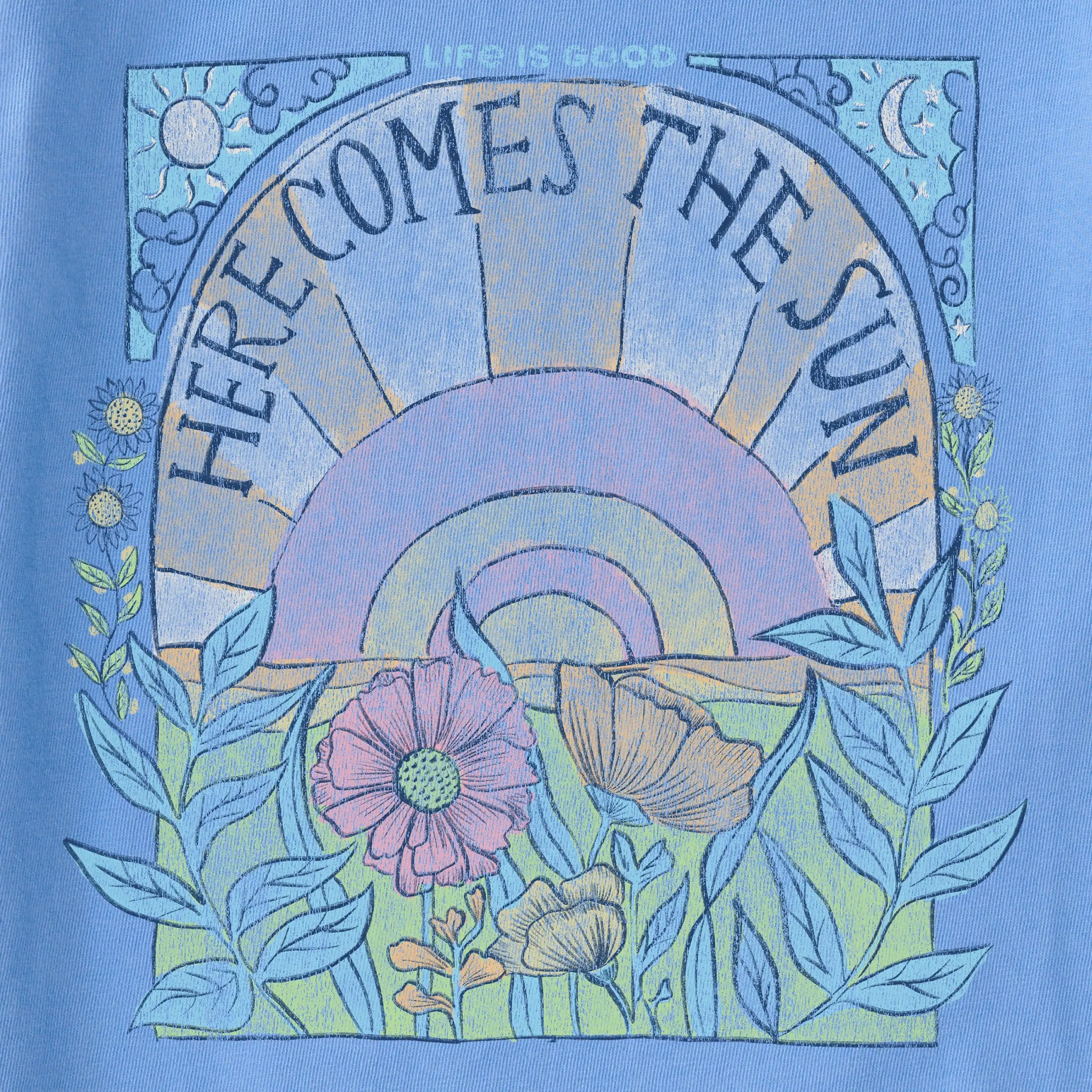 Women's Here Comes The Sun Hippie Short Sleeve Crusher Boxy Tee sold by Life is Good product image thumbnail 4