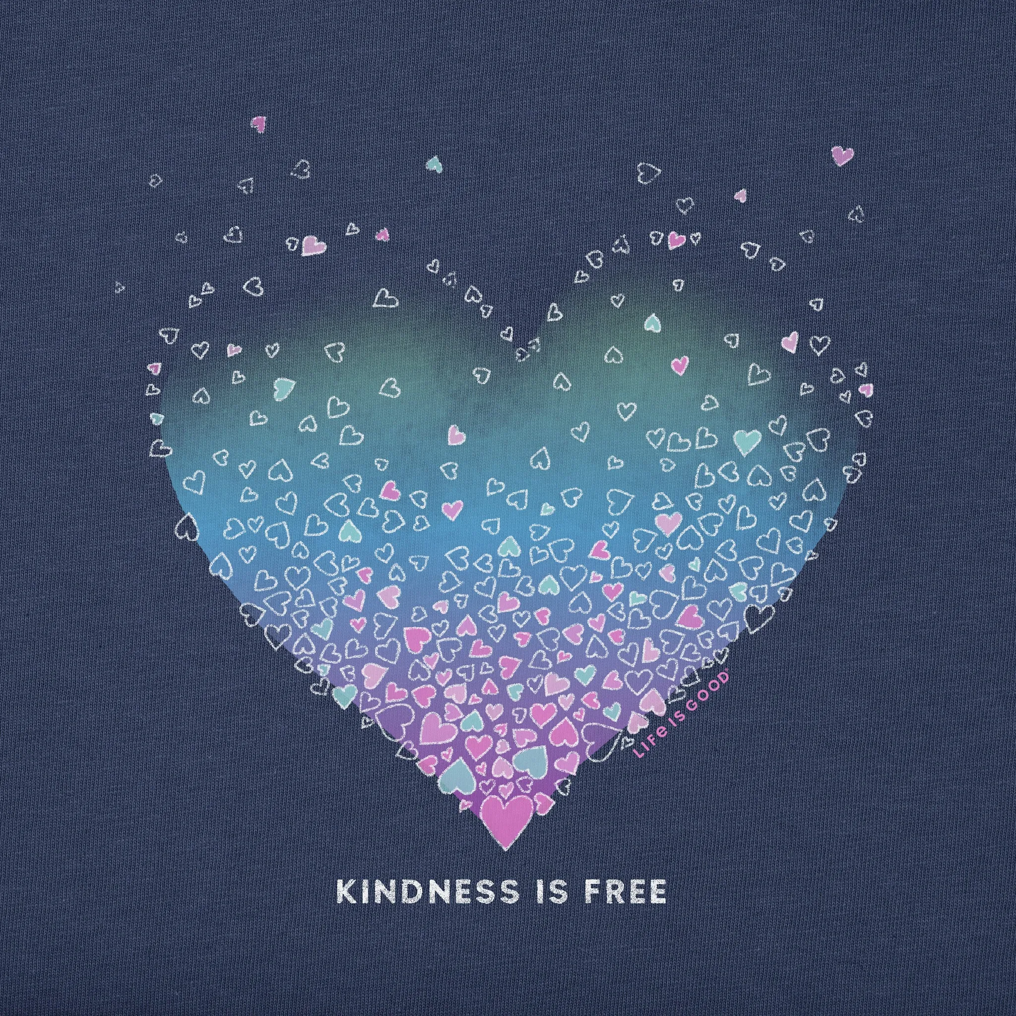 Women's Kindness is Free Evaporating Heart Long Sleeve Crusher Vee sold by Life is Good product image thumbnail 2