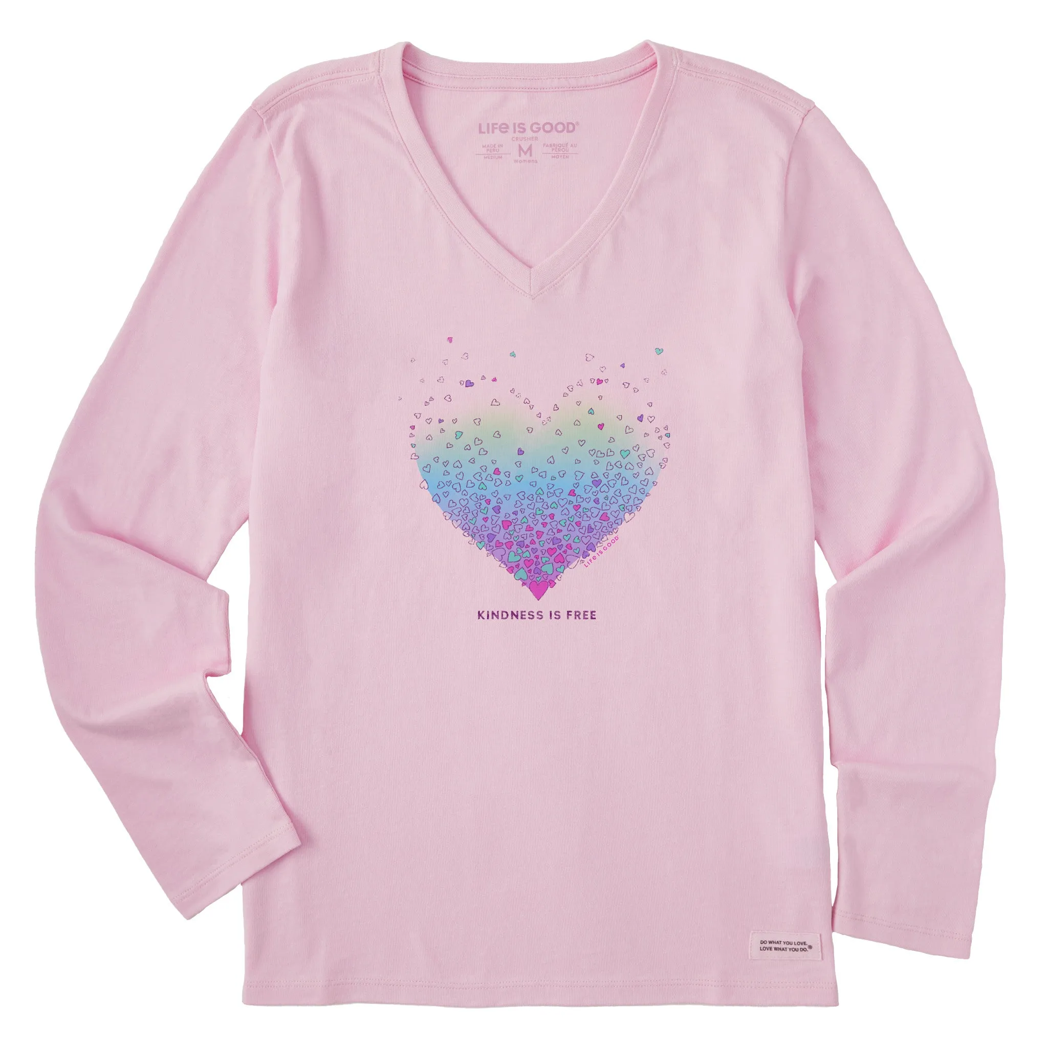 Women's Kindness is Free Evaporating Heart Long Sleeve Crusher Vee sold by Life is Good product image thumbnail 5