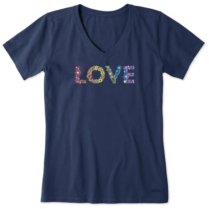 Women's Mosaic Flower Love Short Sleeve Vee sold by Life is Good