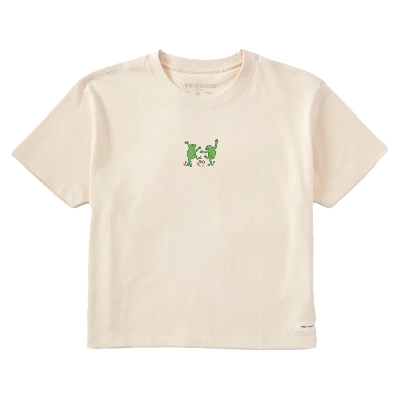 Women's Dancing Frogs Short Sleeve Crusher Boxy Tee sold by Life is Good