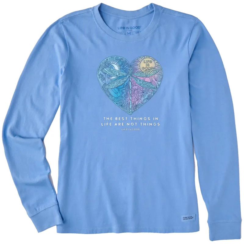 Women's Best Things Dragonfly Heart Long Sleeve Crusher Tee sold by Life is Good