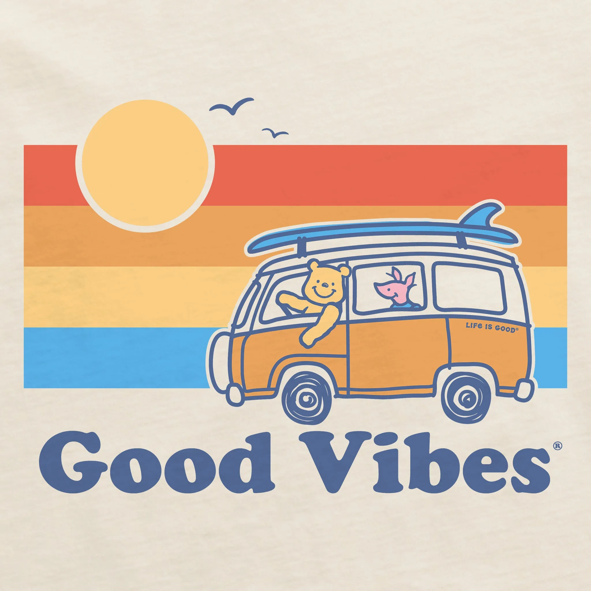 Women's Good Vibes Winnie & P Van Short Sleeve Crusher Boxy Tee sold by Life is Good product image thumbnail 4