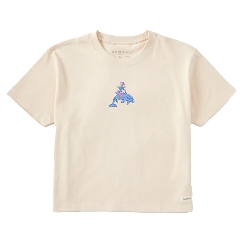 Women's Mini Dolphin Rider Short Sleeve Crusher Boxy Tee sold by Life is Good