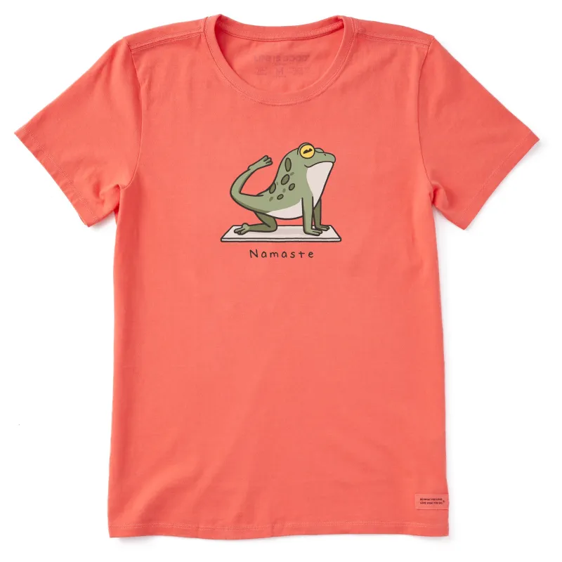 Women's Namaste Frog Short Sleeve Crusher Tee sold by Life is Good