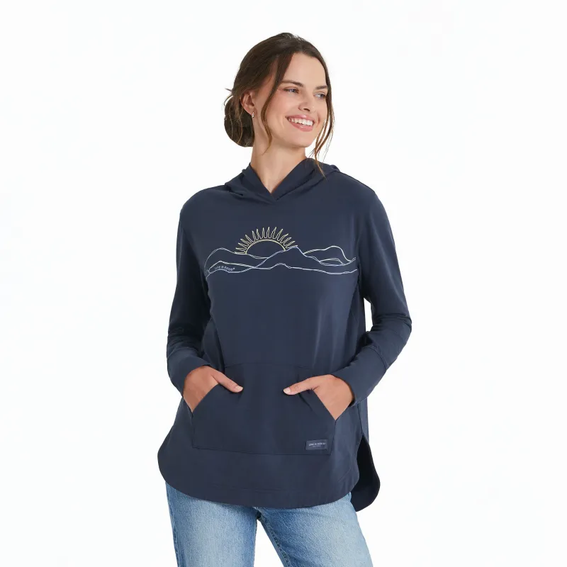 Women's Freehand Mountain Sun Crusher-FLEX Hoodie Tunic sold by Life is Good