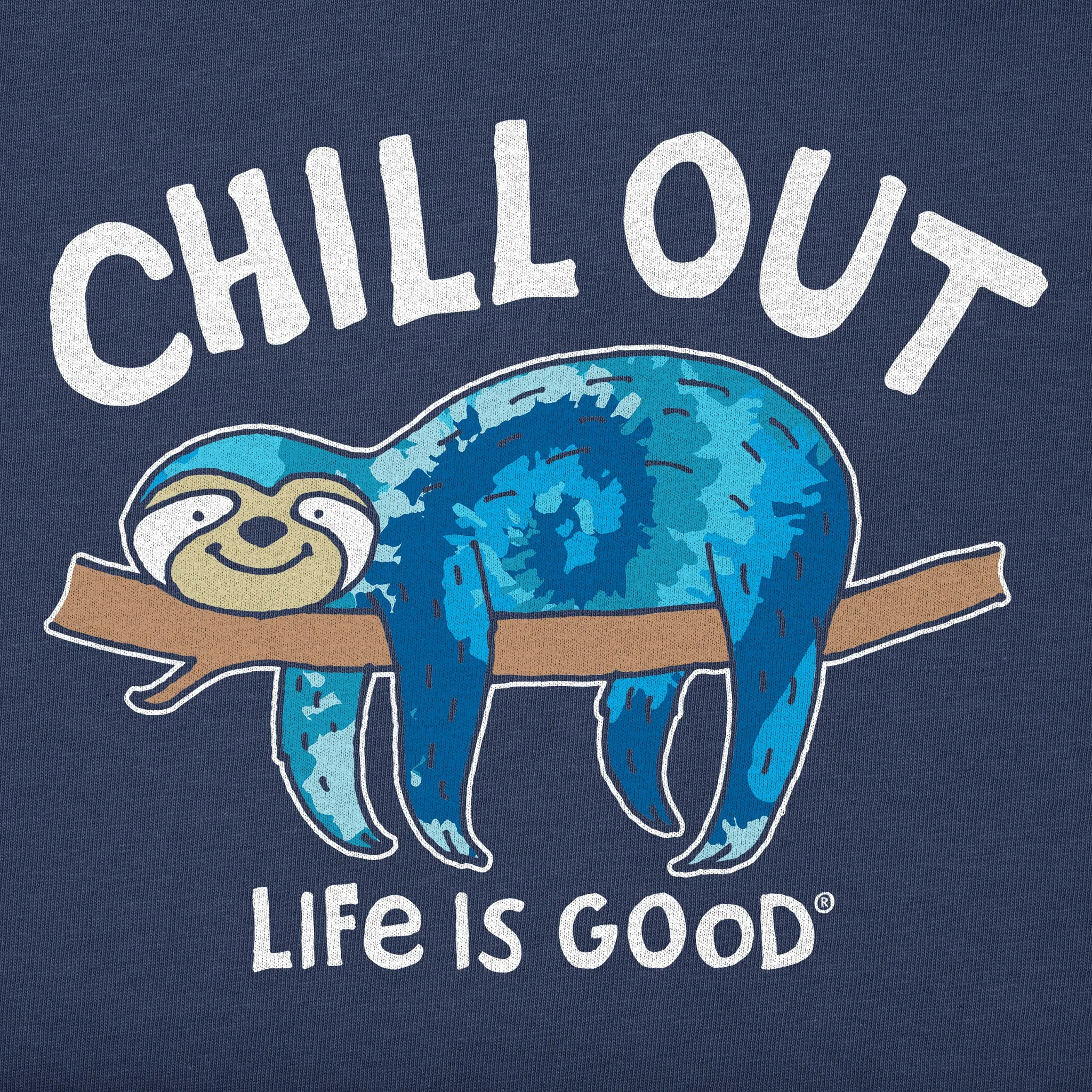 Women's Tie Dye Chill Out Sloth Short Sleeve Crusher Boxy Tee sold by Life is Good product image thumbnail 2