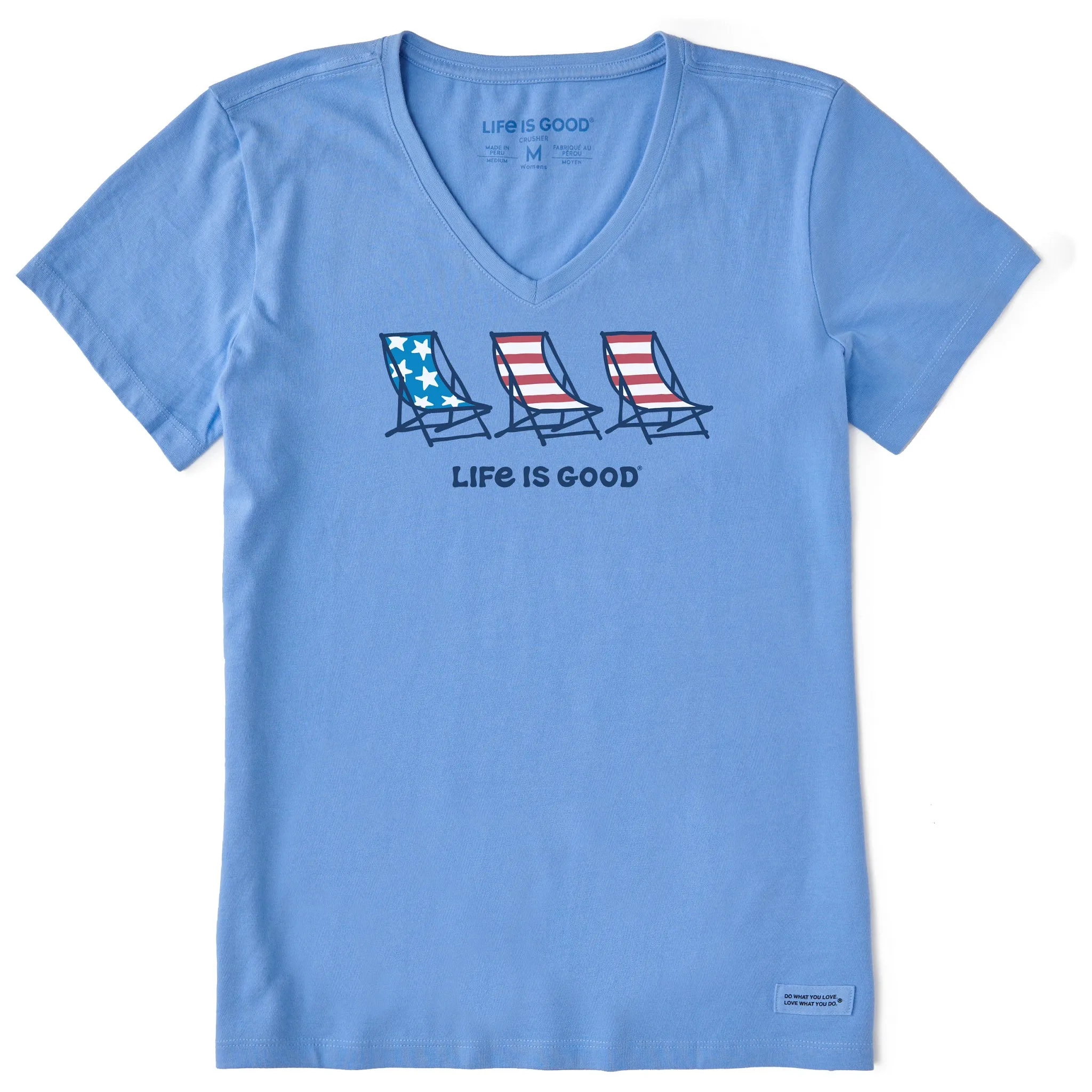 Women's Flag Beach Chairs Short Sleeve Vee sold by Life is Good product image thumbnail 3
