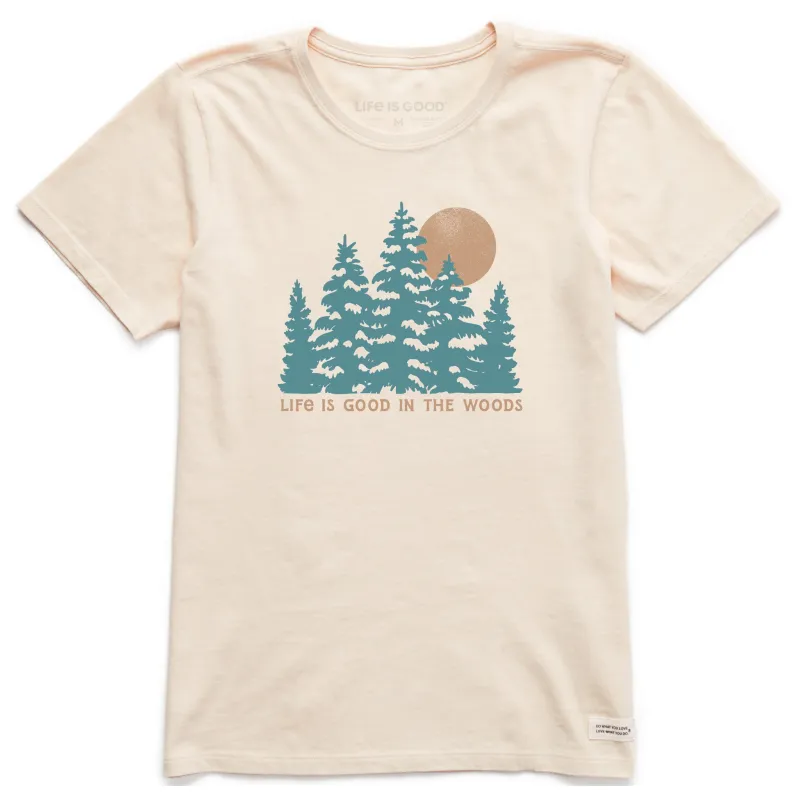Women's Life is Good in the Woods Short Sleeve Crusher Tee sold by Life is Good
