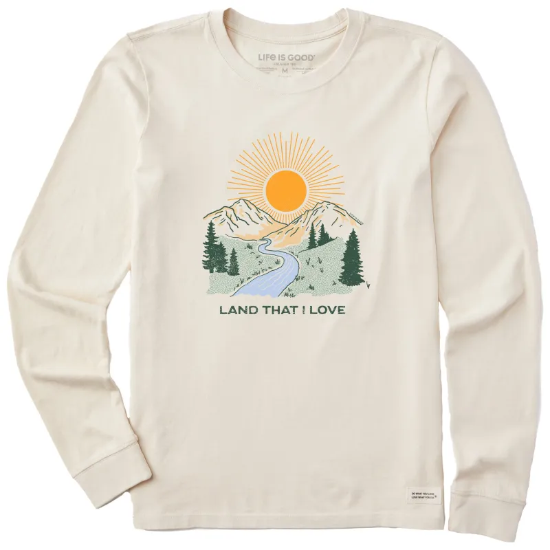 Women's Land That I Love Mountains Long Sleeve Crusher Tee made by Life is Good