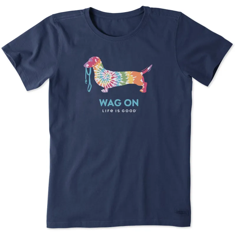 Women's Tie Dye Dachshund Short Sleeve Tee sold by Life is Good