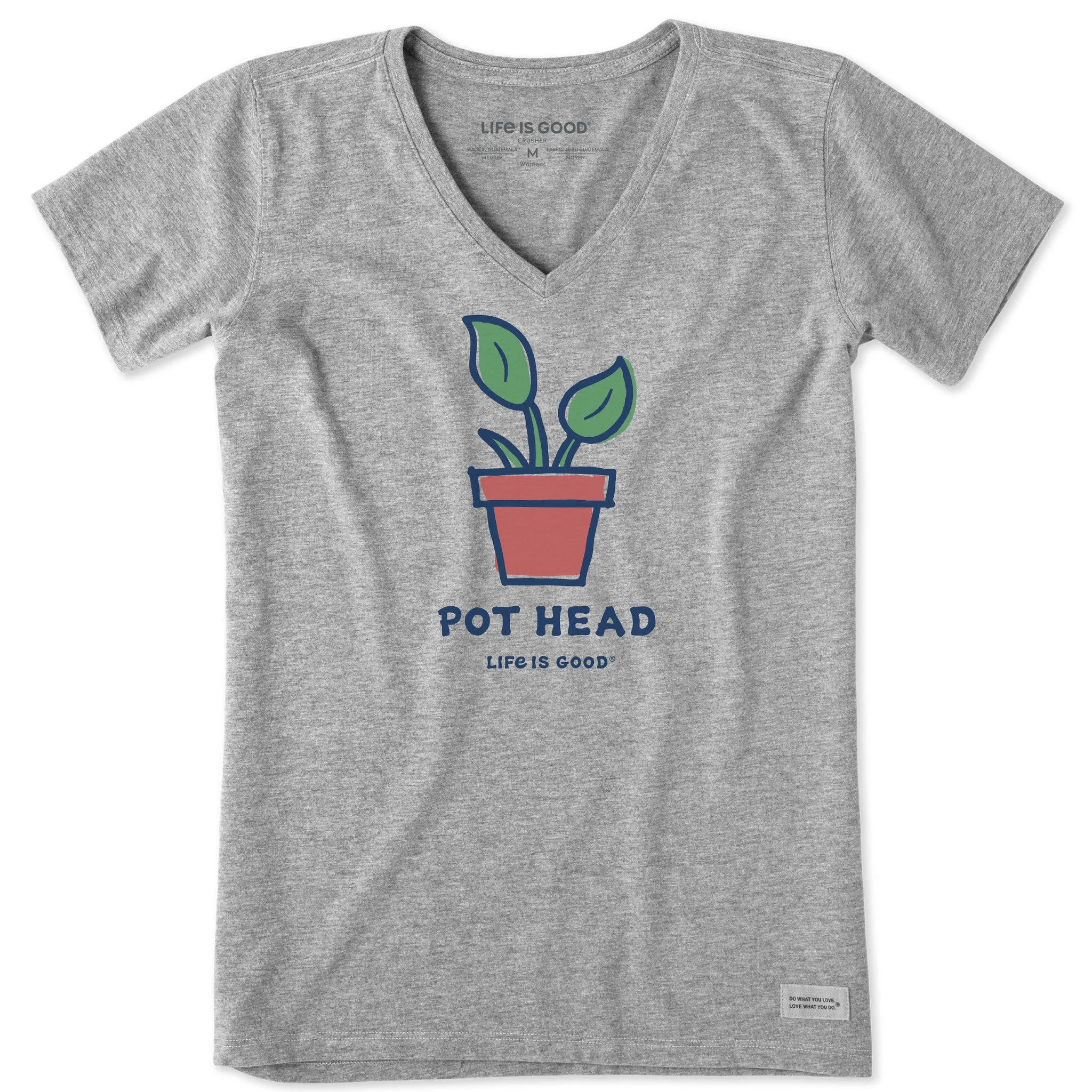 Women's Pot Head Plant Short Sleeve Crusher-LITE Vee sold by Life is Good