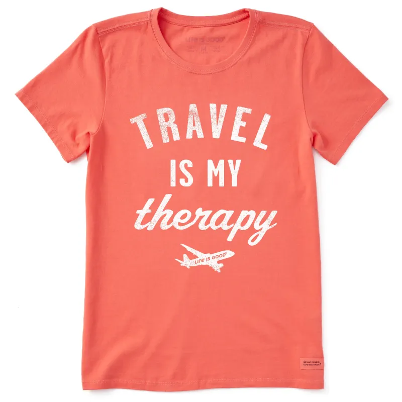 Women's Travel is My Therapy Short Sleeve Tee sold by Life is Good