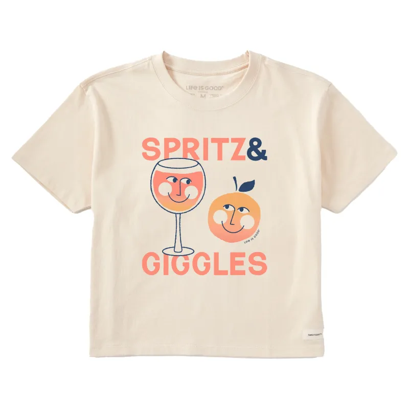 Women's Aperol Spritz and Giggles Short Sleeve Crusher Boxy Tee sold by Life is Good
